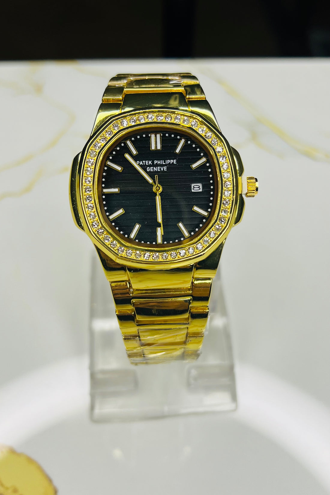 PATEK PHILIPPE GENEVE STONE Golden-Black Dial