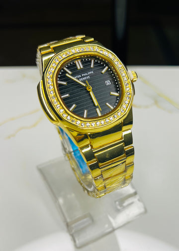 PATEK PHILIPPE GENEVE STONE Golden-Black Dial