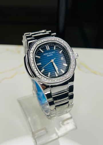 PATEK PHILIPPE GENEVE STONE Silver-Blue Dial