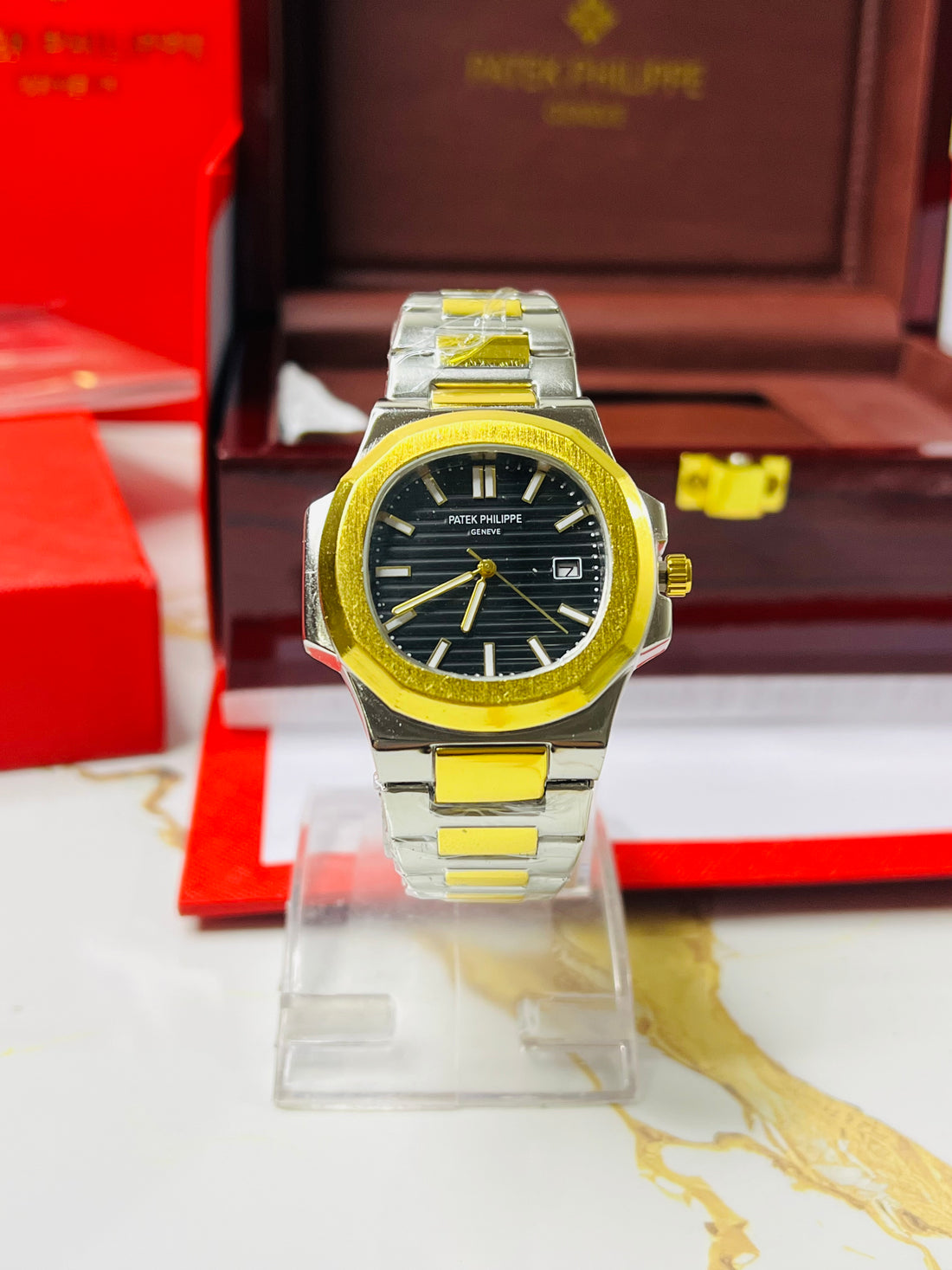 Patek Philippe Geneve To-tone with Black dial